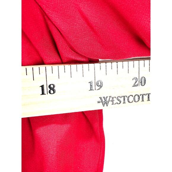 Lucie Brochard Top Womens S Red Silk French Designer Button Down Architectural - Picture 11 of 15